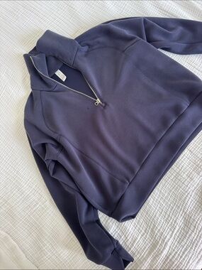 SPANX Navy Half-Zip Sweatshirt